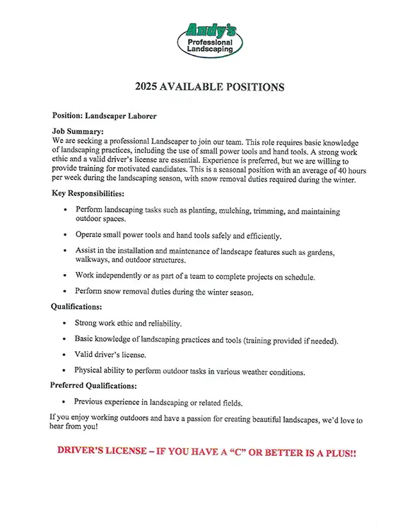 Positions Available